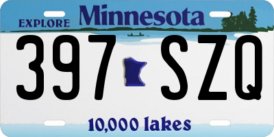 MN license plate 397SZQ