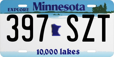 MN license plate 397SZT