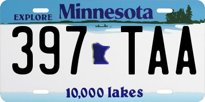 MN license plate 397TAA