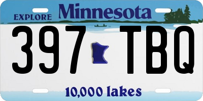 MN license plate 397TBQ