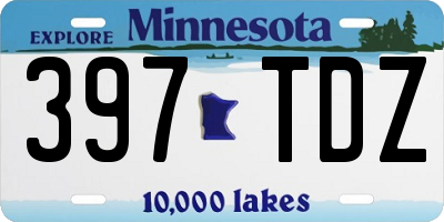 MN license plate 397TDZ