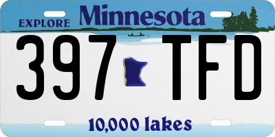 MN license plate 397TFD