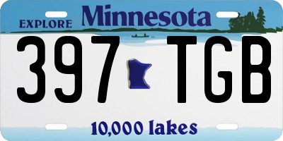 MN license plate 397TGB