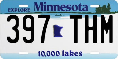 MN license plate 397THM