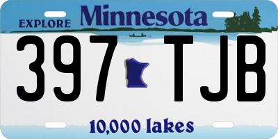 MN license plate 397TJB