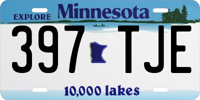 MN license plate 397TJE