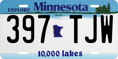 MN license plate 397TJW