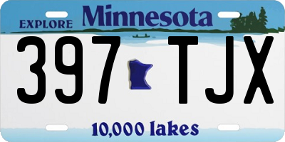 MN license plate 397TJX
