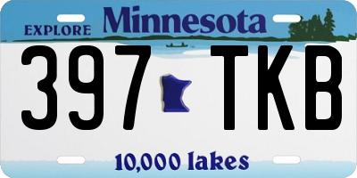 MN license plate 397TKB