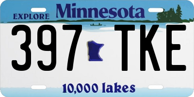 MN license plate 397TKE