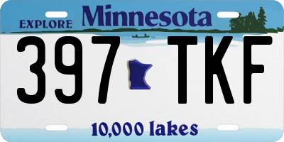 MN license plate 397TKF