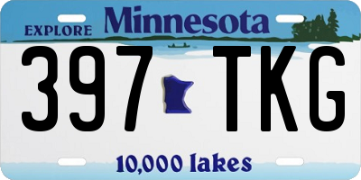 MN license plate 397TKG