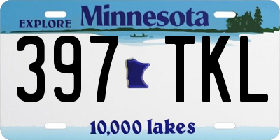 MN license plate 397TKL