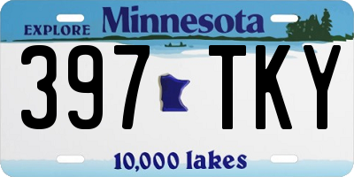 MN license plate 397TKY