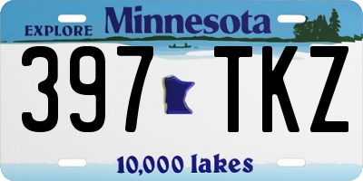 MN license plate 397TKZ
