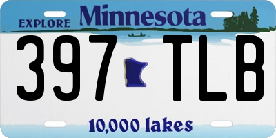 MN license plate 397TLB