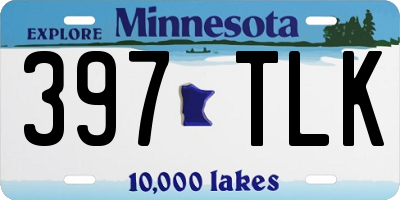MN license plate 397TLK