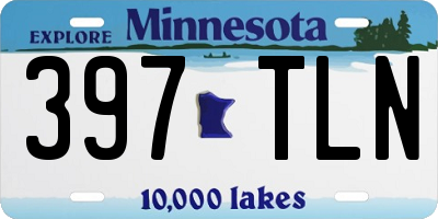 MN license plate 397TLN
