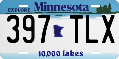 MN license plate 397TLX