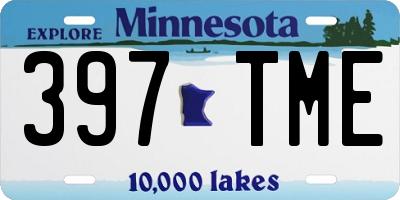 MN license plate 397TME