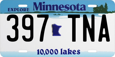MN license plate 397TNA