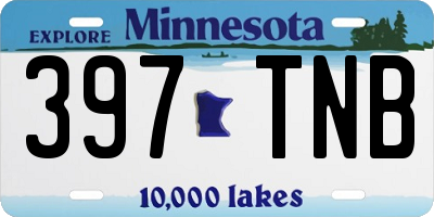 MN license plate 397TNB