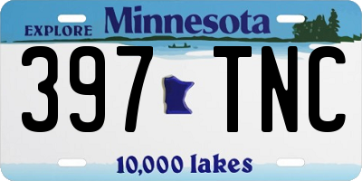 MN license plate 397TNC