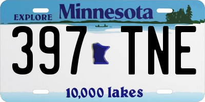 MN license plate 397TNE