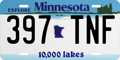 MN license plate 397TNF
