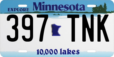 MN license plate 397TNK