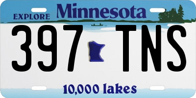 MN license plate 397TNS