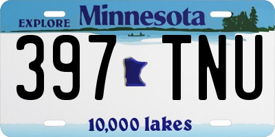 MN license plate 397TNU