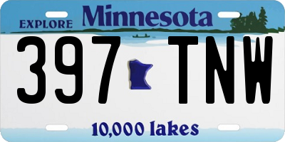 MN license plate 397TNW
