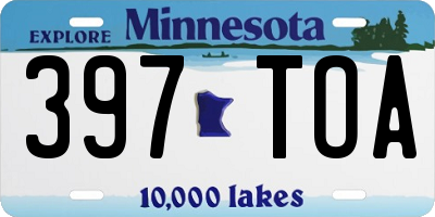 MN license plate 397TOA