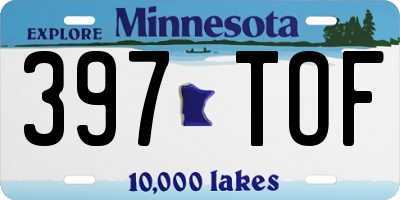 MN license plate 397TOF