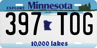 MN license plate 397TOG