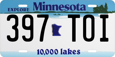 MN license plate 397TOI