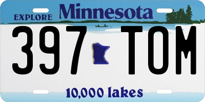 MN license plate 397TOM