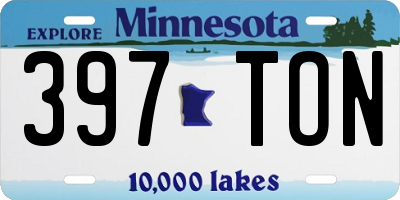MN license plate 397TON