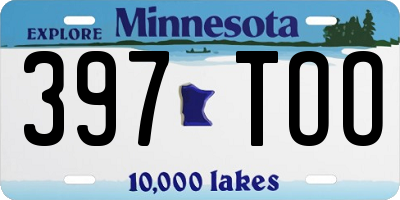 MN license plate 397TOO