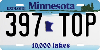 MN license plate 397TOP