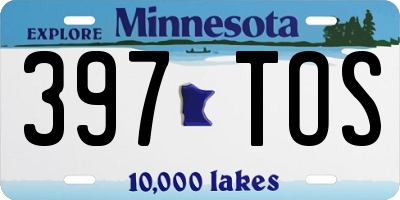 MN license plate 397TOS