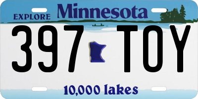 MN license plate 397TOY