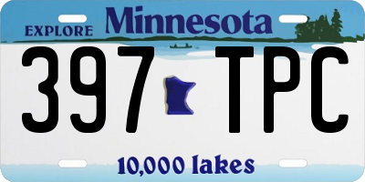 MN license plate 397TPC