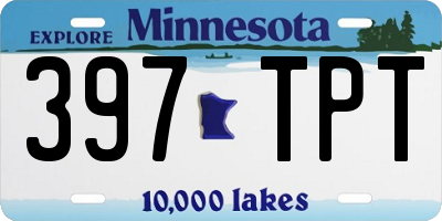 MN license plate 397TPT