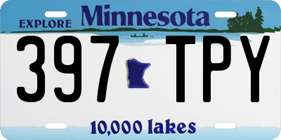 MN license plate 397TPY