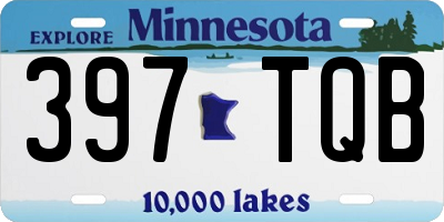 MN license plate 397TQB