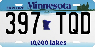 MN license plate 397TQD