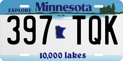 MN license plate 397TQK