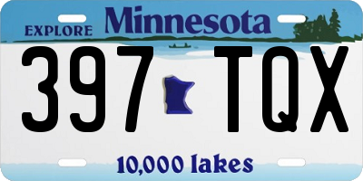 MN license plate 397TQX